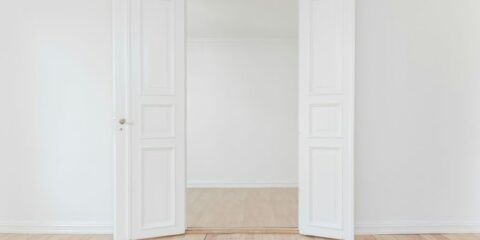 minimalist photography of open door