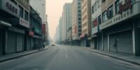 Empty streets in a struggling Chinese city.